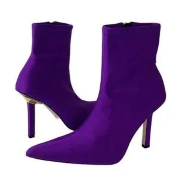 Good American , Neoprene Purple Bootie Kickstand + Dust bag New in box - Picture 8 of 11